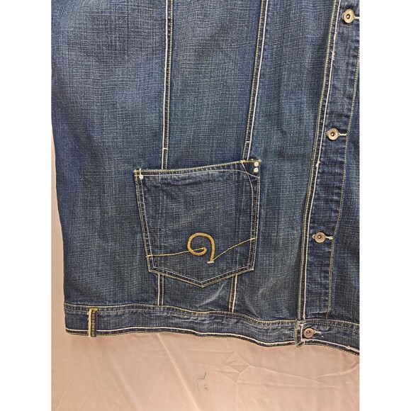 Y2K Rocawear Denim Jacket Vintage Hip-Hop Streetwear Oversized Jay-Z Era Mens 5X - Picture 4 of 12